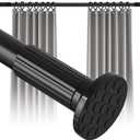 Tension Curtain Rod No Drilling 51168In (14Ft), Outdoor Curtain Rods for Patio Windows, Extra Long Adjustable Curtain Rod,Shower Curtain Rod for Bathroom,Heavy Duty Tension Rod Renter Friendly, Black