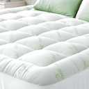 Ultra Soft Twin Size Mattress Topper - Viscose Made from Bamboo Pillow Top Mattress Pad for Back Pain Relief - Naturally Cooling for Hot Sleepers, Green