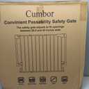 Cumbor 2 Pack 29.2-43" No Bottom Bar Baby Gate for Stairs, 2-in-1 Auto Close Dog Gate Indoor, Hardware Mounted Pet Gate for Doorways with Large Walk Thru Door, Child-Proof Safety Gate for Kids (White)