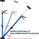 Lifynste Third Hand Tool, Adjustable Support Pole, 3rd Hand Support System, Steel Support Rod for Cabinet Jacks Cargo Bars Drywall Support, Extends from 20 Inch to 45 Inch, 2 Pack, Blue