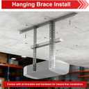 Garage Door Opener Mounting Brackets, Universal Hanging Kit with Door Reinforcement Bracket for Genie/Chamberlain/Craftsman Smart Chain Drive Openers, Galvanized Steel, Ceiling Mount, 5-Piece