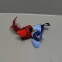 LEWISER Cat Toys Chirping Tit 2 Pcs with Catnip SilverVine, Suitable for Cat Wand Toys, Simulation Bird Design, Interactive Toys for Indoor Kitty Kitten Exercise, Red and Blue