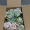 Olgaa 12 Bundles Peonies Artificial Flowers Fake Hydrangea Silk Peony Bouquet Bulk for Vase Floral Arrangements Wedding Arch Decor Centerpiece Table Decorations (Light Pink)