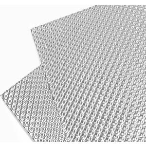 Exhaust Heat Shield Automotive 16"x13" 2 Pack, Embossed Aluminum Heat Shield Kit with Stainless Steel Zip Ties Cable Metal for Car Muffler Exhaust Wrap Heat Pipe High Temp Thermal Barrier