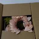 Large Silk Pink Sunflowers Artificial Flowers 26" Long Stem Artificial Sunflower 6 Pcs Tall Fake Sun Flowers Vintage Faux Sunflowers Bulk with Stem for Home Wedding Birthday Party Decor