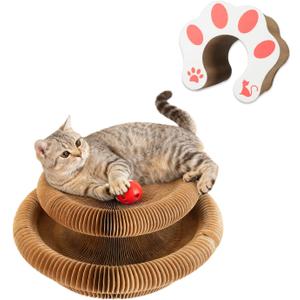 Cat Scratcher Board Toy,Organ Kitty Scratching Board,Reversible Infinity Interactive Cats Cardboard Kitten Scratcher Pads for Indoor Cats,2-in-1 Indoor Cat Scratcher & Toy (Round-1PK)