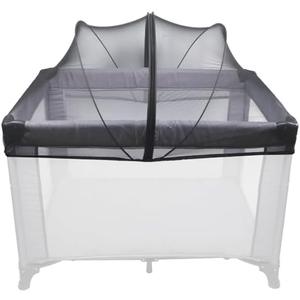 BEBONO Mosquito Net Cover for Pack N Play, Netting Cover with 2-Way Zipper, Keep Cats Out, Black