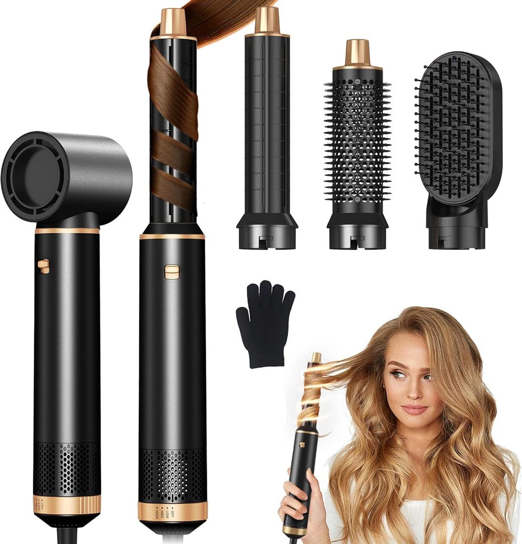Pro 5 in 1 Air Styler, Multi Ionic Hair Dryer Brush Set, 800W Auto Air Wrap Hair Styler Without Heat Damage, Powerful Hair Styling Tools for Fast Drying, Curl, Volumize and Straighten