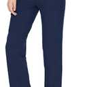floralhue Womens Scrub Pants Drawstring Soft Stretch, Anti-Wrinkle Women's Scrub Pants with 6 Pockets, Navy Blue,L