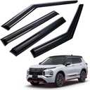 Tape-on Window Visor Compatible with Mitsubishi Outlander 2022 2023 2024 2025 2026, 4PCS Black Window Vent Deflectors, Window Rain Guards