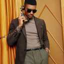 PJ PAUL JONES Mens Blazer Vintage Corduroy Jacket Formal Classic Two Buttons Sport Coats (Medium, Coffee)