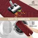 Red Kitchen Runner Rug 20"x47" Kitchen Rugs Non Slip, Christmas Kitchen Mats for Floor, Washable Absorbent Resist Dirt Comfort Standing Mat for Entryway,Hallway, Front of Sink (1'8" x 3'11" (Runner))