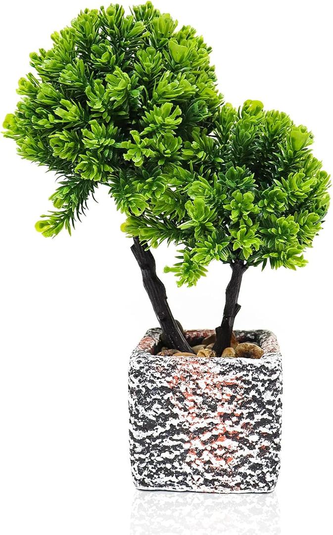 Small Fake Plants with Marble Planter, Fake Potted Plants Artificial Decor for Coffee Table Desk Shelf, 11.81" Faux Plants Indoor for Living Room Bathroom Bedroom Entryway Office