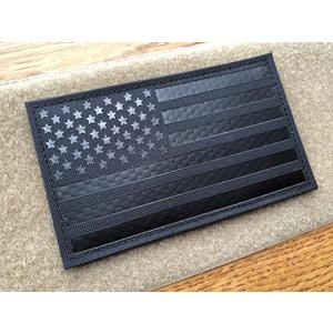5x3 inch Large Black Infrared IR US USA American Flag Patch Tactical Vest Patch Hook-Fastener Backing (5" Width x 3" Height) (Black)