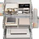 Clear Acrylic Desk Organizer, Multi-Tier Letter Tray with Pen Holder, Office Storage for Documents and Supplies, Clear 