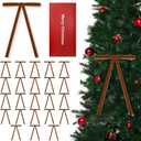 Trylook 24 PCS Velvet Christmas Tree BowsChristmas Wreath Bows,Rustic Crafts Gift Bows for Christmas Tree Indoor Outdoor Decoration(3/8'' Wide, 5 * 7 inch) (Camel)