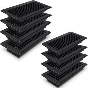 Black Vent Cover- Heavy Duty Steel Vent Cover 4x10-8 Pack AC Vent Covers - Air Vent Covers for Home Floor- Floor Register Easy Adjust Air Supply Walkable