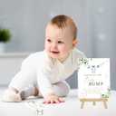 Whaline Baby Shower Games 50Pcs Eucalyptus Leaves Measure The Baby Bump Cards with Sign How Big is Mommy's Belly Game Cards for Party Favor Supplies
