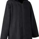Weecreeture Hooded Towel Poncho with Zipper and Pocket, Surf Poncho for Men and Women, Beach Bath Changing Robe Cover Up Black XL