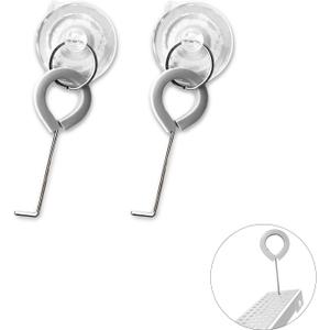 2-Pack Shower Drain Hooks for Drain Cover Removal, Assists with Linear Drain Grate Removal and Clean, Stainless Steel Silicone Protector Extractor Tool.(Gray)