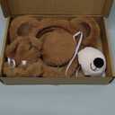 Halloween Bear Cosplay Set Bear Headband Bowtie Nose Tail for Carnival Costume Supplies(Dark Brown)