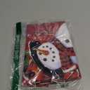 AVOIN colorlife Let It Snow Snowman Christmas Tree Skirt, Xmas Winter Holiday Party Tree Mat Indoor Outdoor Decoration 36 Inch (Red)