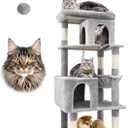 Heavy Duty Cat Trees for Large Cats, Sturdy 72in Maine Coon Cat Tree for Large Cats 20 lbs+ Heavy Duty Cat Tower for Adult Biggest Cat with 6 Scratching Posts, Hammock, S72, Light Grey