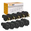 STARELO Extension Cord Ends 125V 15A 2Pole 3Wire Male Plug and Female Connector Straight Blade Plug Replacement Electrical Extension Cord End(Male & Female 5 Set)