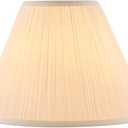Aspen Creative 33166, Mushroom Pleated Traditional Powder White Spider Lamp Shade, 6-1/2" Top x 15" Bottom x 11" Slant