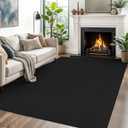 EARTHALL Woven Area Rugs 5x7 Ft Washable Living Room Rugs Non Slip Rubber Backed Dining Room Rug Braided Bedroom Rugs Indoor Floor Carpet for Living Room, Bedroom, Dining Room,Black/Grey