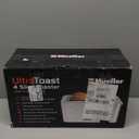 Mueller UltraToast Stainless Steel Toaster 4 Slice  Extra-Wide 1.6" Slots for Artisan Bread, Bagels & Frozen Waffles, 6 Browning Levels, LED Display, Cancel/Defrost/Reheat, Removable Crumb Tray