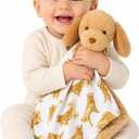 Mud Pie Golden Retriever Woobie Lovey Blanket, Plush Baby Security Blanket with Chime Rattle and Minky Lining