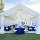 40ft20ft White Ceiling Drapes for Weddings Parties,8 Panels 520ft Long Ceiling Curtain for Tent Canopy,Wrinkle Free Silk Easy to Draping&Hang White Drapes for Event Church Stage Photo Bedroom