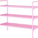 Kitsure Shoe Rack for Closet, Sturdy and Long-Lasting Shoe Shelf, Shoe Rack for Entryway, Personalized DIY Shoe Organizer, Shoe Rack Organizer for Space-Saving, 27.6" x 11.8" x 22.6", Pink (27.6" Wide - 3 Tier)