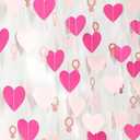 Hot-Pink Rose Gold Heart-Ring Garland - 52Ft Engagement Bachelorette Party Decorations Wedding Paper Streamers Banner, Galentines Proposal Decor Lasting Surprise
