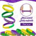 3 x Censen 72 Pcs Mardi Gras Party Favors Garland Crown Mask Sign Silicone Bracelet Rubber Wristband Masquerade Button Badges Pins for New Orleans Themed Fat Tuesday Carnival Supplies