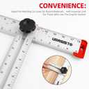 URASISTO 48 Inch T-Square Tool, Aluminum Adjustable Drywall T-Square Ruler, Multi Angle Measuring Ruler for Layout and Marking