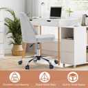 Yapamar Modern Fabric Armless Adjustable Swivel Office Desk Chairs with Wheels - Grey