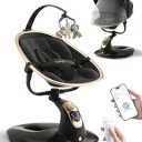 Baby Swing for Infants to Toddler, Electric Baby Swing with Sturdy Shield-Shaped Base, 180° Rotation Portable Infant Swing for Newborn Baby Boy Girl Up to 20 lbs, 5-Speeds & 12 Preset Lullabies, Black