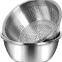 meleg otthon Stainless Steel Mixing Bowls, 8.5QT Salad Bowl, Metal Bowls With water filter basin, Stainless Steel Basin, Heavy Duty Deeper Edge Mirror Finish Dishwasher Safe Bowl (XXL)