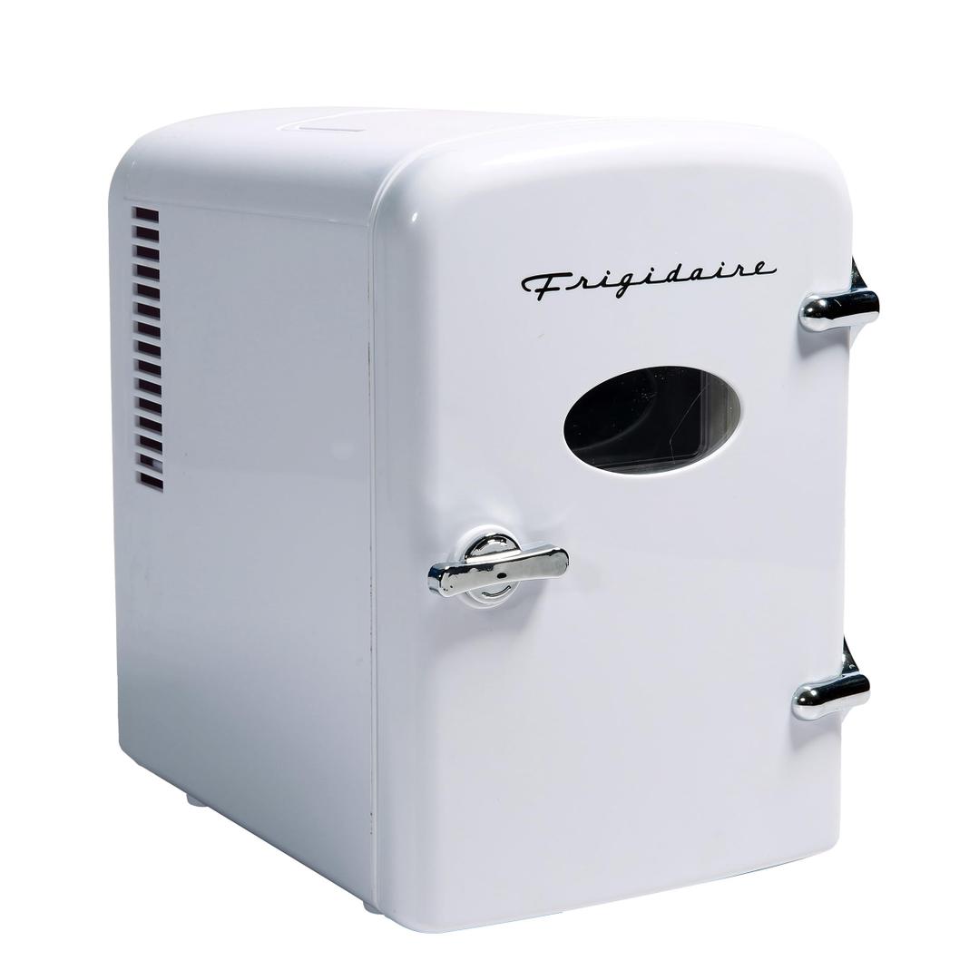 Frigidaire Mini Portable Fridge, 4 Litres Capacity, Chills Six 12oz Cans, 100% Freon-Free & Eco Friendly, Beverage Cooler- White (WHITE)