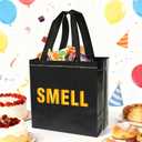 40 PCS 5 Senses Party Favor Bags, Non Woven 5 Senses Gift Bags, Reusable Black Gift Bag with Handles for Boys Men Birthday Anniversary Party Supplies