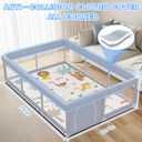 XVISHX Baby Playpen with Mat, 74 x 50 Inch Playpen for Babies and Toddlers, Baby Playard for Indoor & Outdoor Active Center Game Fence, with Skin-Friendly Fabric and Soft Breathable Mesh, Grey