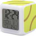 Softball Alarm Clock for Kids Boy Girl 7 LED Color Changing Wake Up Clock Home Decor Bedroom Digital with Temperature Display