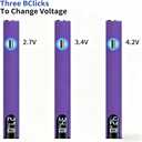 510 Thread Battery Professional Cordless Soldering Iron with LED Display Precise Temp Control USB-CRechargeable 650mAh Electric Purple Soldering Pen, Precision work/Appliance Repair, 3Speed Adjustment