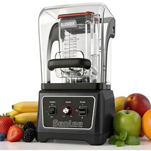 Heavy-Duty 2200W Commercial Blender - 64oz BPA-Free Jar, Quiet Shield