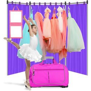 3Pcs Privacy Curtain for Dance Bag Suitcase Portable Changing Room Privacy Partition Screens Dance Bag Shield Cover for Dancer Backstage Accessories Camping Window Shades Dressing Room (Purple)