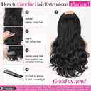 KooKaStyle Clip In Hair Extensions, Natural Long Layered Soft Invisible Synthetic Curly Wavy Hairpieces for Women, 4 pcs (20 Inch, Black)