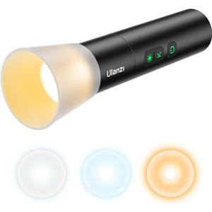 ULANZI LM07 LED Photography Flashlight, Handheld Videography Fill Light Spotlight 2000K-5500K-8000K Bi-Color Zoomable 2000mAh Rechargeable Portable Video Light for Photo, Video, Content Creation