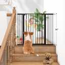 keny 36" Extra Tall Baby Gate for Doorways, Fits Openings 29.7" to 46" Wide, Auto Close Pressured Mounted Dog Gate for Stairs, No Drilling Easy Install Pet Gate, Black